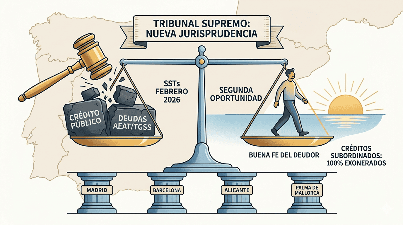 Las seis sentencias del Tribunal Supremo que redefinen la exoneración del crédito público en España